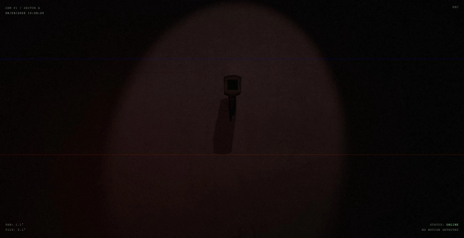 Caméra de CCTV au repos, sous son projecteur